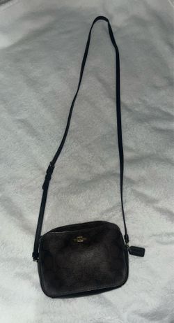 Dark Brown/Black  COACH side bag with long strap