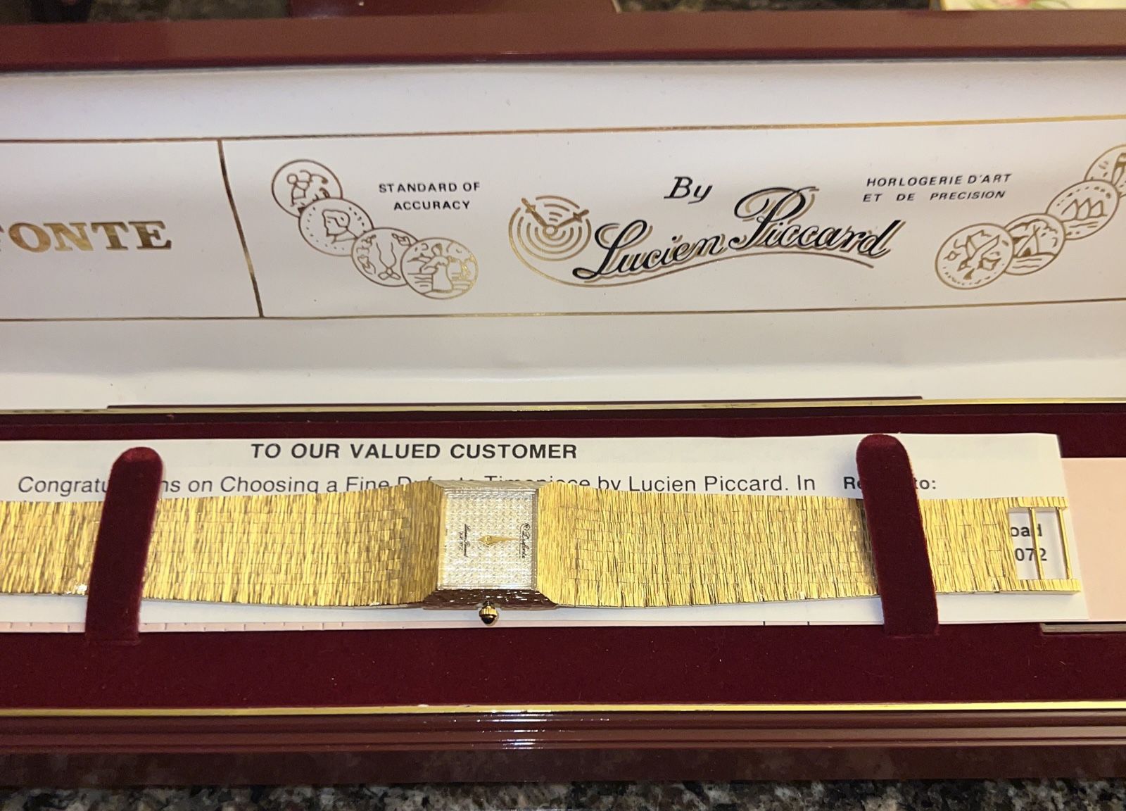 2-Vintage Dufonte Lucien Piccard mens wristwatch Original Box Case