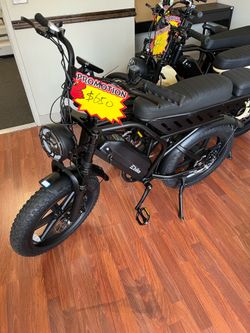 OPEN BOX, FULLY ASSEMBLED TST R9 1500W Full-Suspension Moped Style Electric Bike