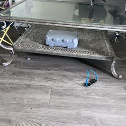 Glass Coffee Table And One Small Table 