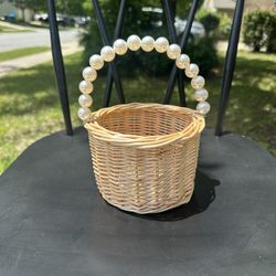 Flower Girl Basket With Pearls