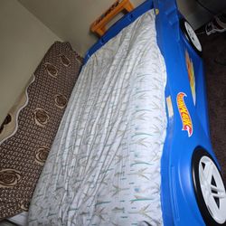 Kids Hot Wheel Car Bed Blue 