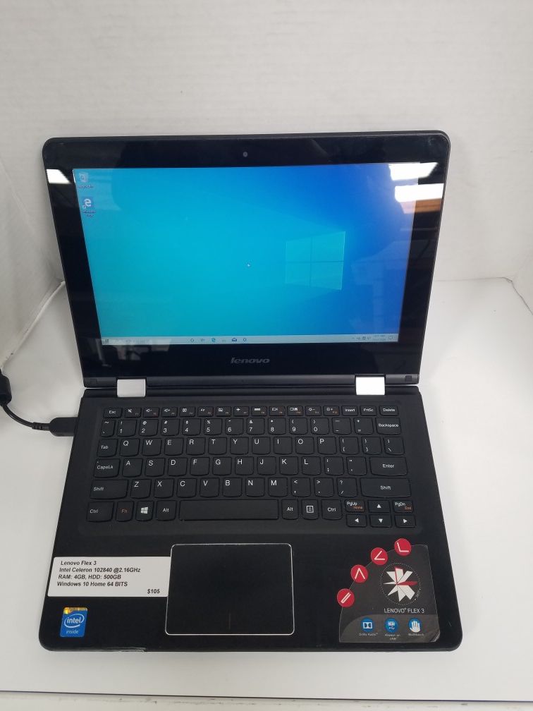 Lenovo Flex 3 Laptop Computer -- Microsoft Windows 10