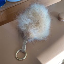 Fur And Leather Key Ring