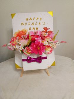 Happy mother's Day floral sing with Easel decor