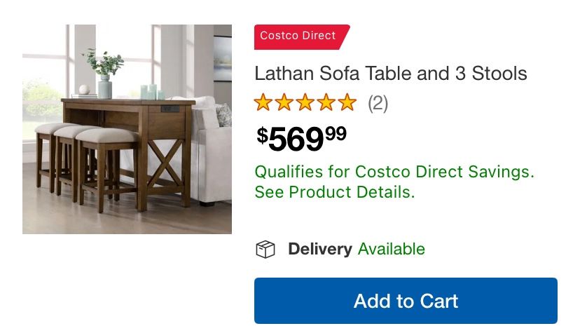 Lathan Sofa Table And 3 Stools It Was A Stain