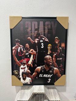 NEW Dwyane Wade L3GACY Framed Career Collage Photo Print Miami Heat Fan Cave
