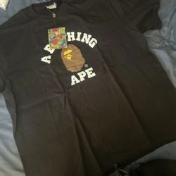 black extra large bape t shirt for the go 