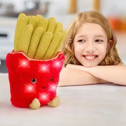FAO Schwarz 11" Glow Brights Plush LED with Sound French Fries: Food-Themed Stuffed Toy, New w Tag
