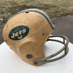 Vintage 1970s New York Jets Football Helmet Rawlings NFL Youth w/ Face Mask