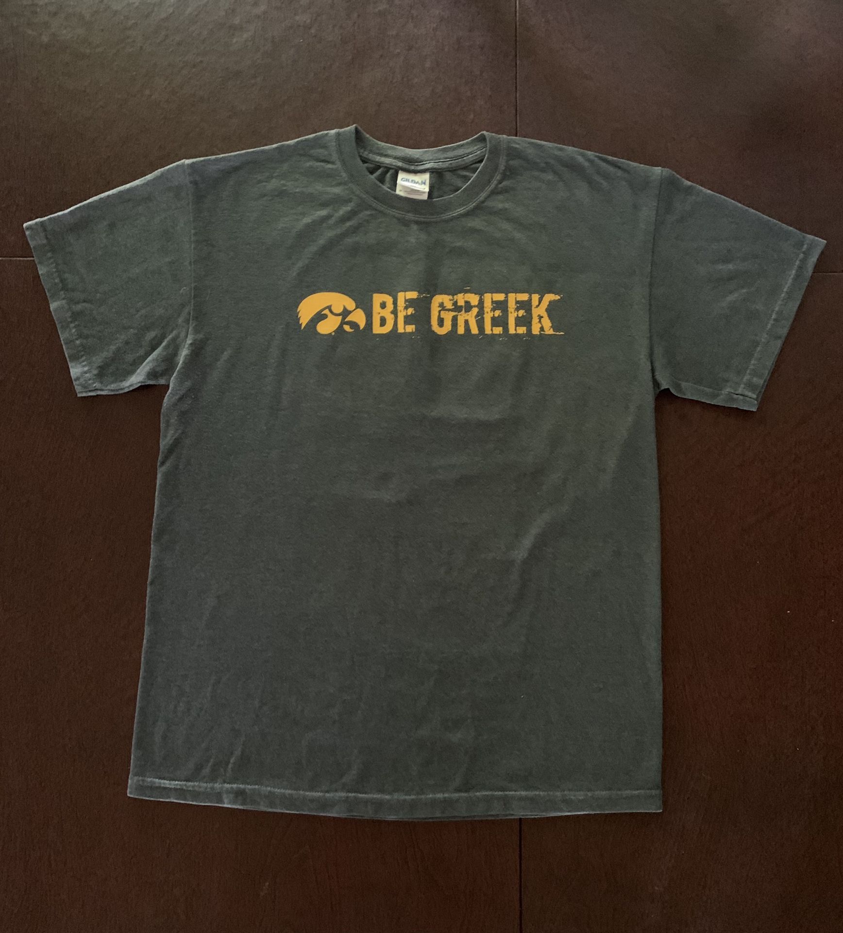 University of Iowa “ BE GREEK” Men’s T-Shirt Size M, EUC