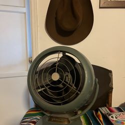 Vintage Mid Century Blue Fan Rare
