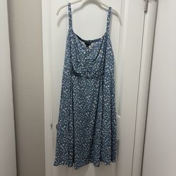 Barely worn Torrid mini light blue dress w/ pockets