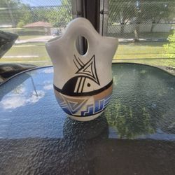 Desert Pueblo Arrows Acorn Style Hand Painted And Signed