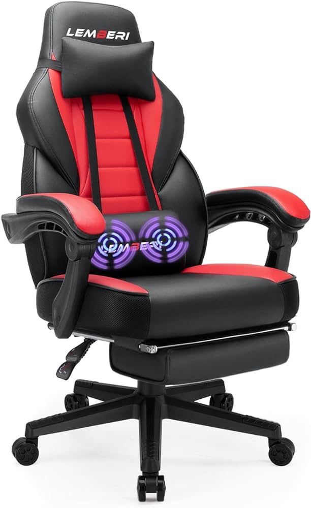 Video Game Chairs with footrest, Big and Tall Gamer Chair for Adults, 400lb Capacity, Racing Style Computer Chair with Headrest and Lumbar Support