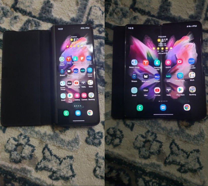 Like New Samsung Galaxy Z Fold 3 Black 512GB 