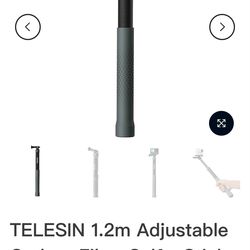 TELESIN 1.2m Carbon Fiber Selfie Stick Second Gen