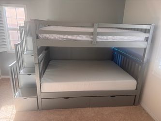 Grey full size bunk bed