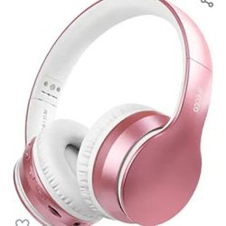 Pink Bluetooth Foldable Wireless (Or Wired) Headphones