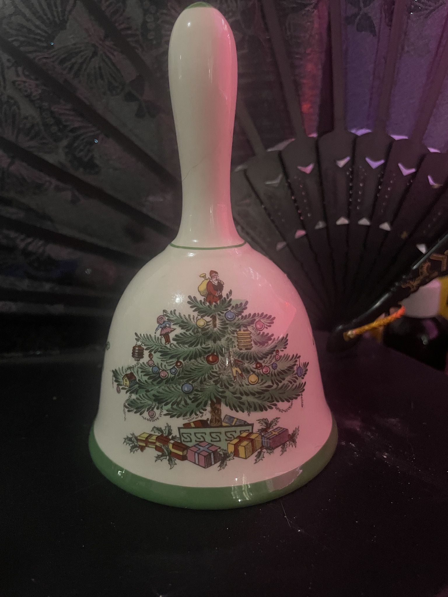 VINTAGE CHRISTMAS TREE PITCHER & BELL $40