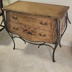 Vintage Wooden Dresser with Metal Legs