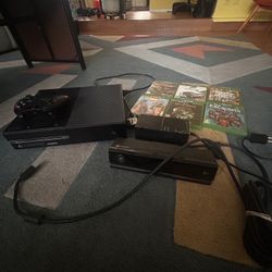 xbox 1 500gb 6 games ac adapters and game camera with all wires 