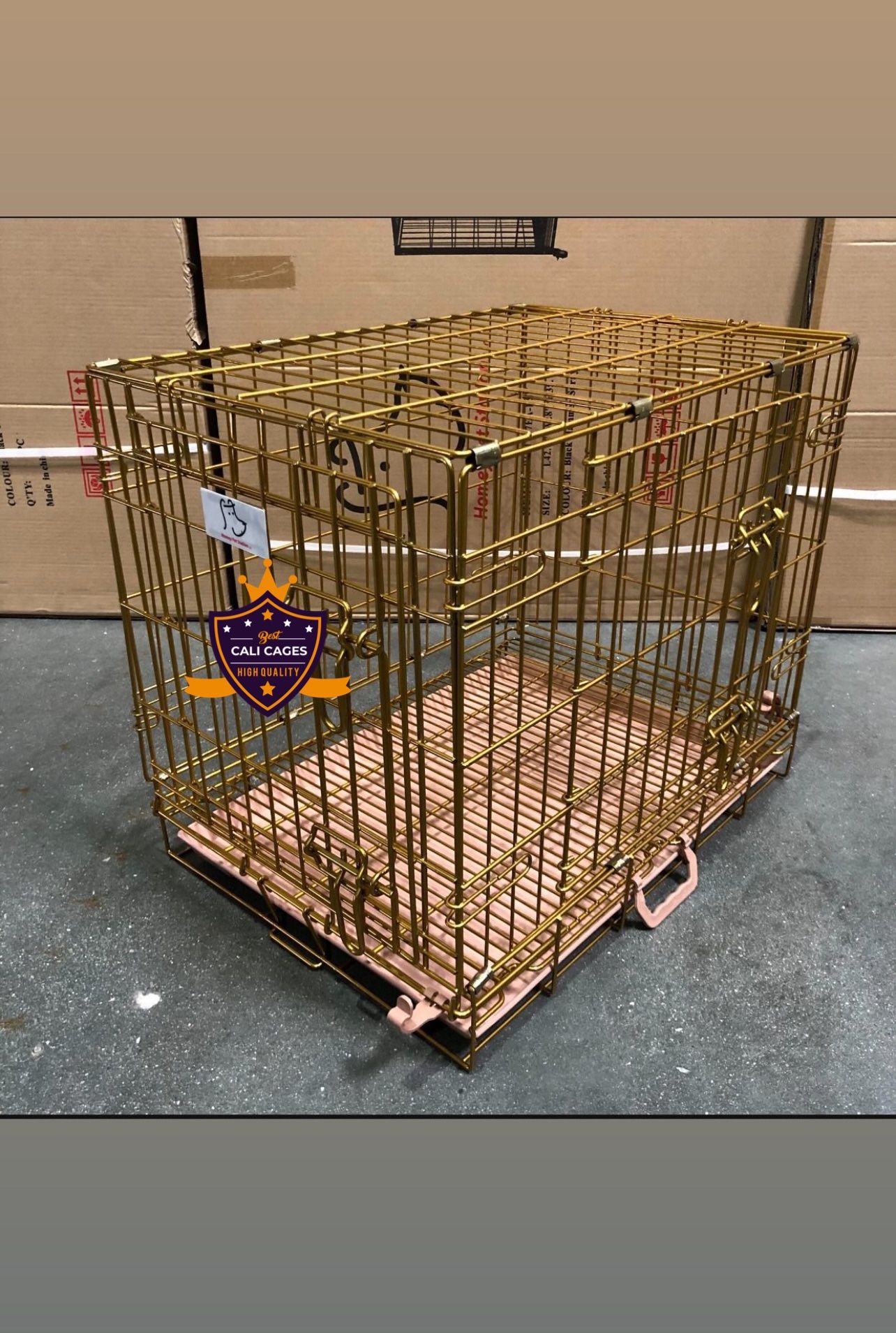 Dog Crate Wire Fodling Size 24” Inch Small With Grid And Tray