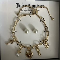 Juicy Couture Charm Bracelet And Earrings Set