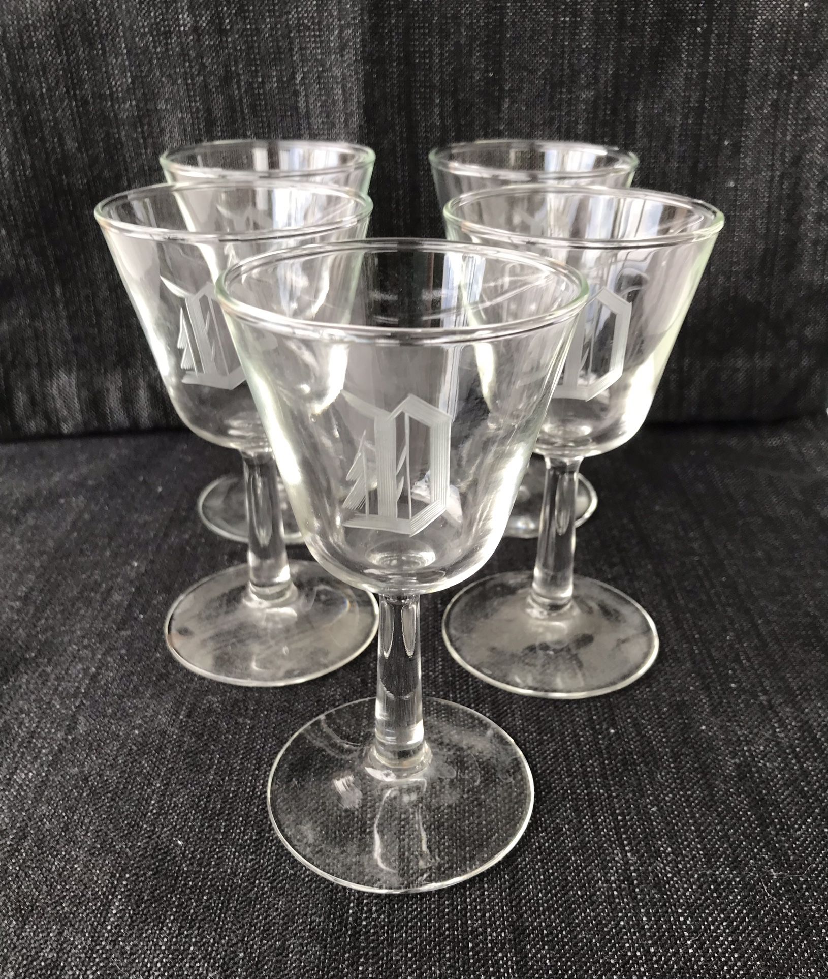 Vintage “D” Sherry Glasses