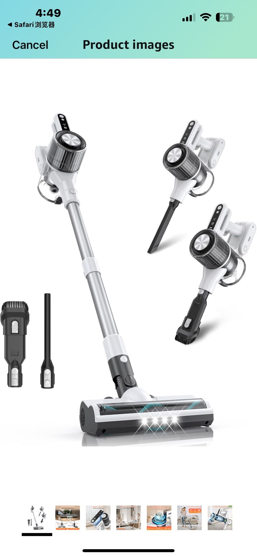 New in box Cordless Vacuum Cleaner, 30Kpa Stick Vacuum With LED Display, Battery Powered Up to 40 Min Runtime, Lightweight, Rechargeable for Home Hard