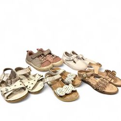 Girls Shoe Lot Bundle 5 Pairs Sandals & Sneakers Multicolor size 6c