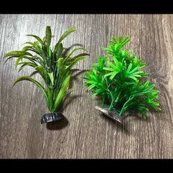 artificial plastic aquarium plants fish decorations lot