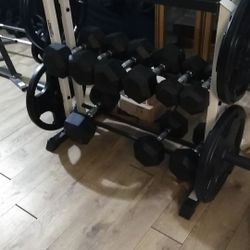 Rubber coated dumbbells 5 through 50