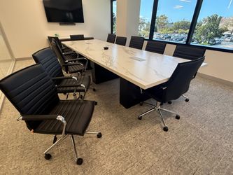 Refurbished like new Steelcase Payback Borghini Marble table black base ANY SIZE or COLOR