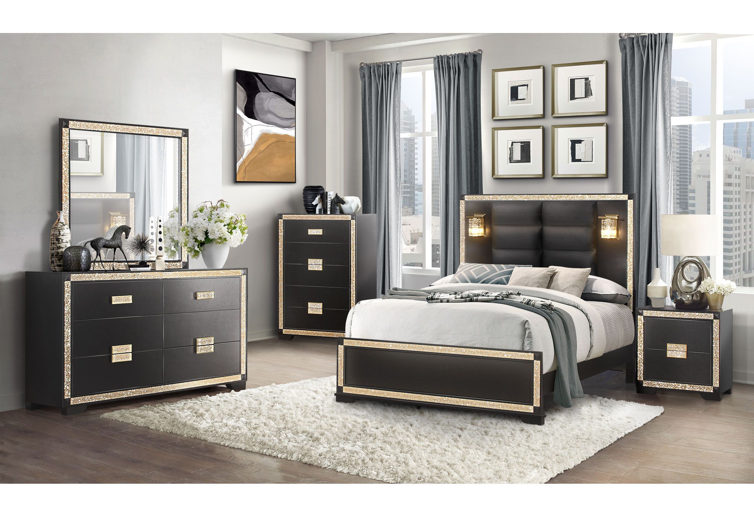 Black King 4 PC Bedroom Set ~ Delivered & Installed