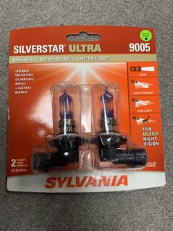 SYLVANIA 9005 SilverStar Ultra High Performance Halogen Headlight Bulb, (Pack of 2)