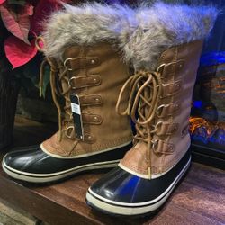 BRAND NEW SOREL Women's Joan Of Arc Camel Brown Boots- New W/Tags in Box! Retail $239.99