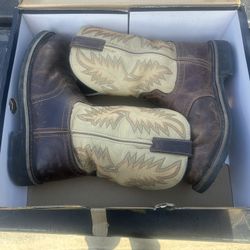 Justin WK4660 Work Boots Size 11D - Waxy Brown Cowboy Work Boots - Great Condition