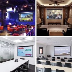 Kshioe Motorized Projector Screen with Remote Control, No Wrinkles, Without Dents, HD Screen, for Home Theater Office Classroom TV Usage (92inch