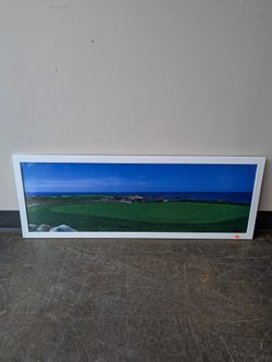 Scenic Golf Course Ocean View Framed Wall Art