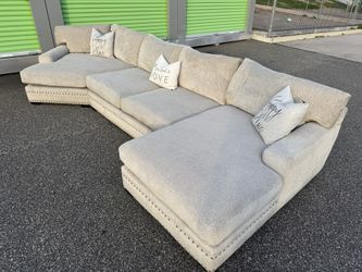 FREE DELIVERY AND INSTALLATION -  Cuddler large gray Color Sectional (Look our profile for more)