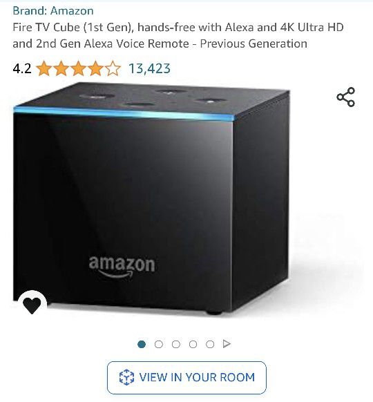Fire TV Cube (1st Gen), hands-free with Alexa and 4K Ultra HD and 2nd Gen Alexa Voice Remote