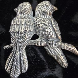 $25.00 - .925 Sterling Silver Birds Brooch From Peru! New In Gift Box!