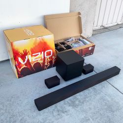 New $140 VIZIO V-Series 5.1 Home Theater Sound Bar Dolby Audio, Bluetooth, Wireless Subwoofer, Remote Control (V51x-J6)