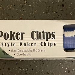 50 NEW Casino Style Poker Chips 11.5 Gram Chips NIB Red Blue Black 6 Available 