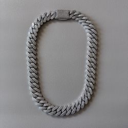 22” 20mm Cuban Link CZ Diamonds White Gold Plated