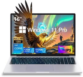 ZOLWAYTAC Gaming Laptop 16" Ultra-Slim-Intel Core i5(Up to 3.5GHz),12GB DDR4+512GB SSD,1920x1200 IPS 16:10 Display,WiF& BT,HDMI/Type-C,Aluminum Body f