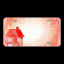 License Plate Novelty Car Front Watercolour Notepaper Background