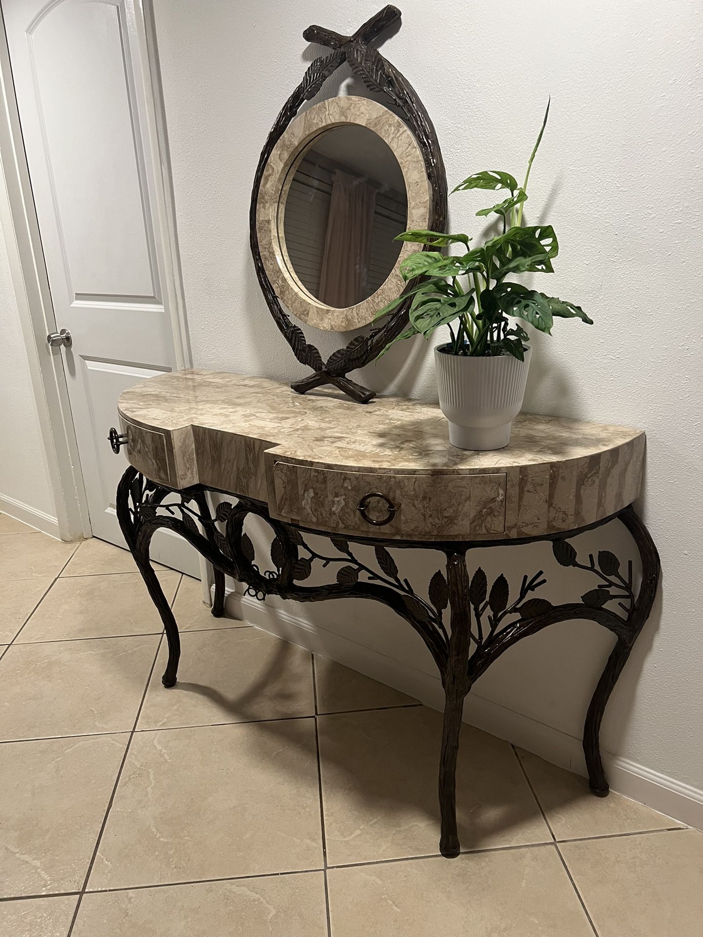 Entryway Table with Mirror