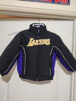Vintage Reebok Los Angeles Lakers NBA Black Jacket Coat - Youth Medium 5-6